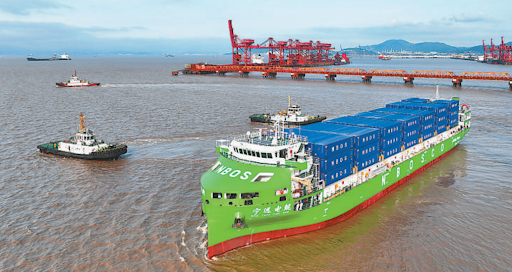 World’s largest pure electric intelligent container vessel completes maiden voyage